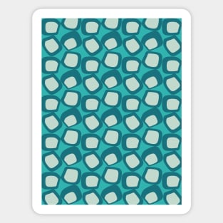 Mid Century Modern Funky Shapes Teal, Aqua Sticker